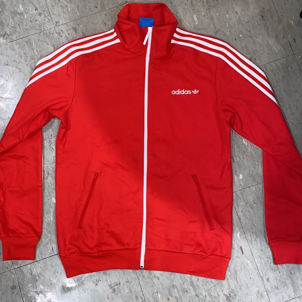 Adidas red track jacket
